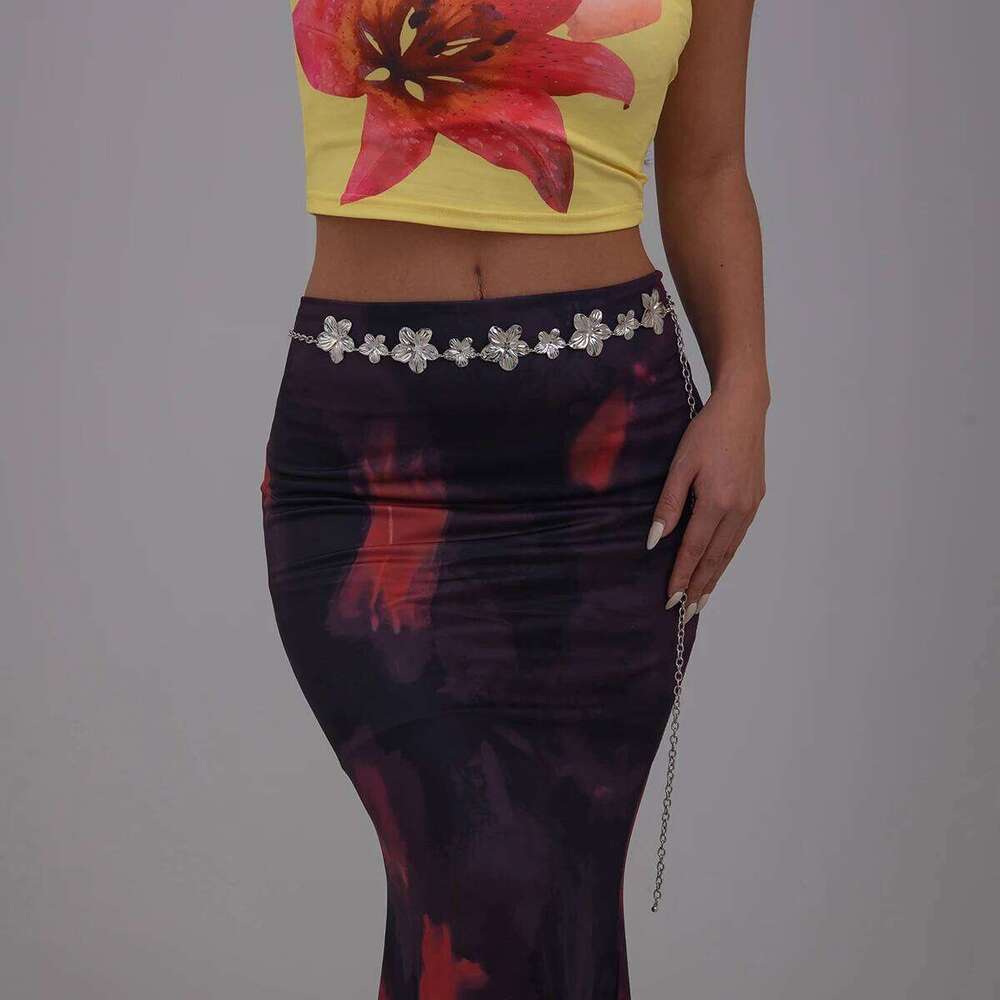 Ingemark Ocean Vacation Petal Flower Waist Chain for Women Summer Beach Bikini Belly Belt Party Rave Body Jewelry Accessories S260304