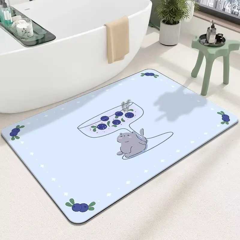 Diatom mud quick-drying soft floor mat bathroom door water absorption non-slip foot mat bathroom small carpetT260305