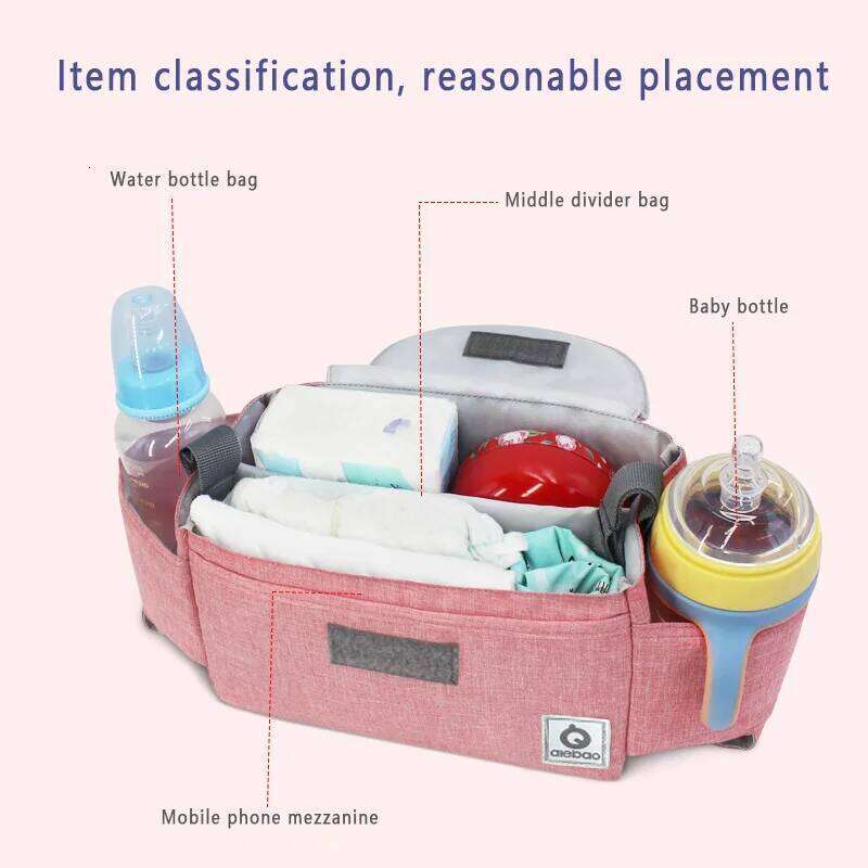 New Fashion Multifunctional Baby Waterproof Storage Outdoor Mommy Stroller Hanging Diaper Bag Z260304