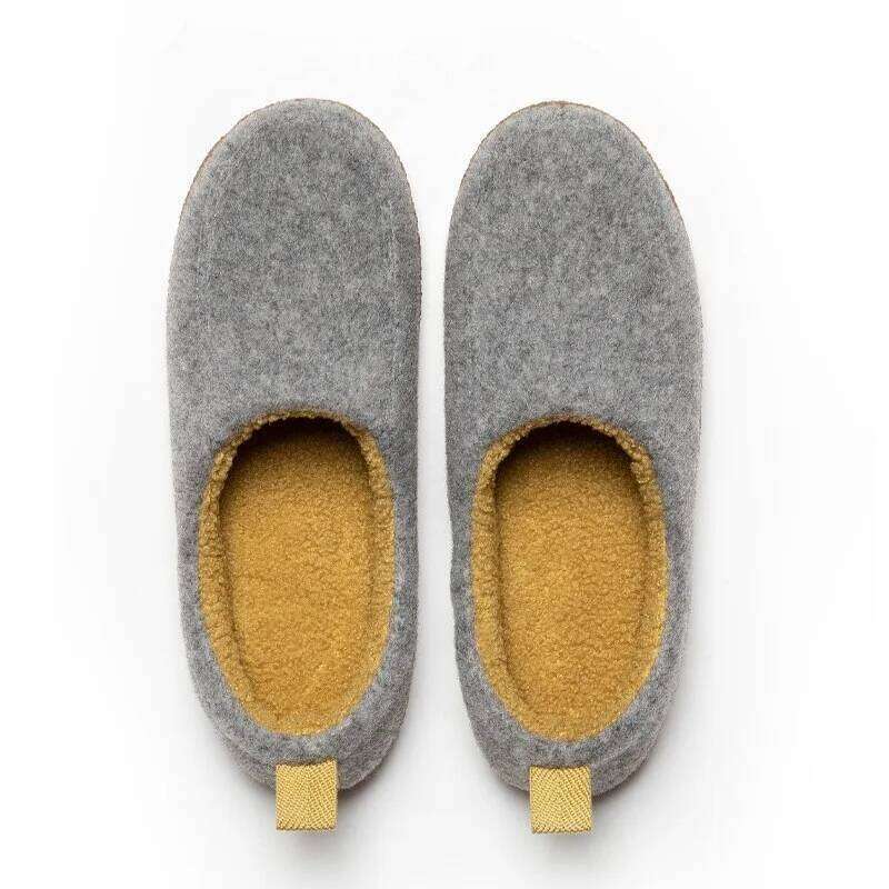 Kidmi Winter Shoes for Women Men Unisex Outdoor Warm Fluffy Plush Flat Slides Comfortable Casual Non-slip Cotton Slippers