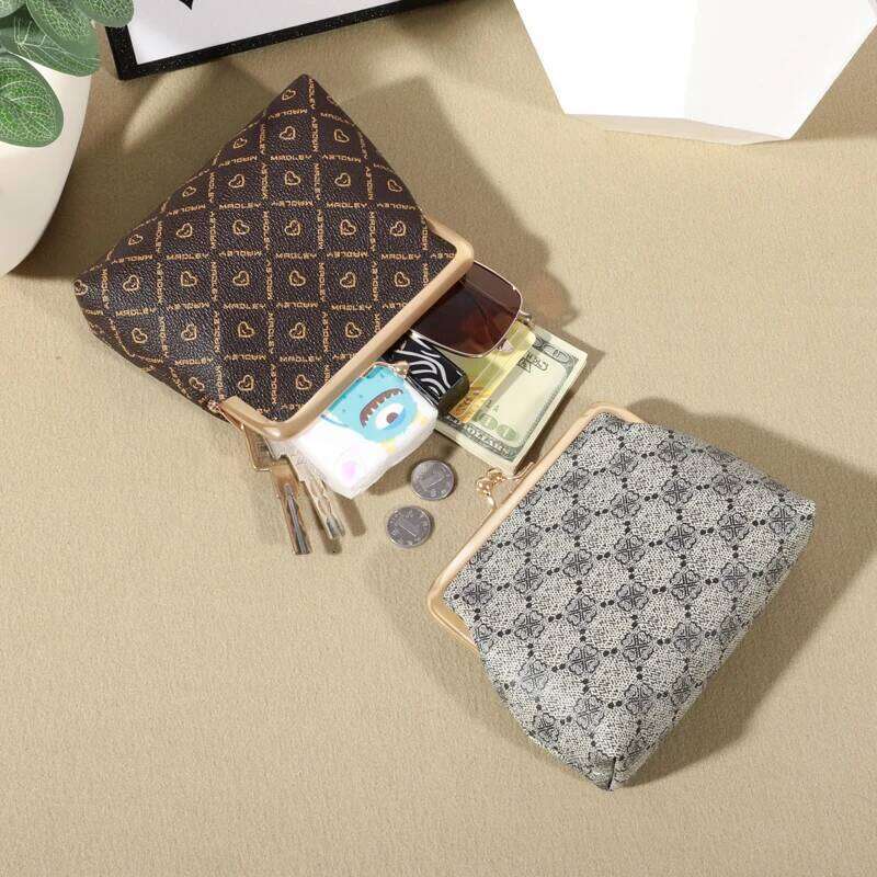 Vintage Women's Short Wallet Buckle Style Purse Coin Pouch Jewelry Bag C260304