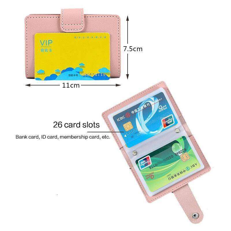 New Anti-theft ID Credit Card Holder Fashion Women's 26 Cards Slim PU Leather Pocket Case Purse Wallet Bag for Women Men Female C260304