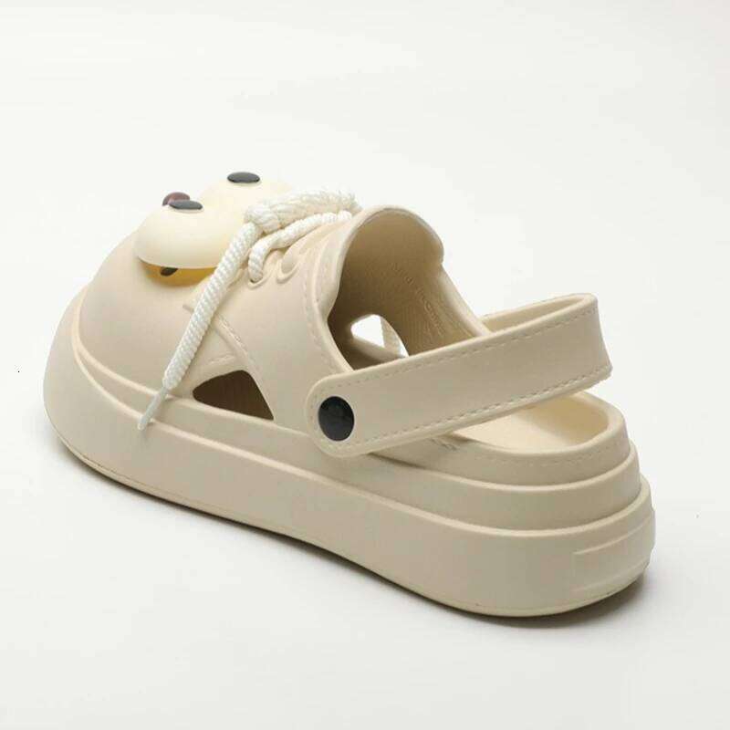 Cute DIY Big Eyes Fashion Clogs For Women Summer Platform Shoes Close Toe Female Home Street Slippers Girls Daily Walking Sandal