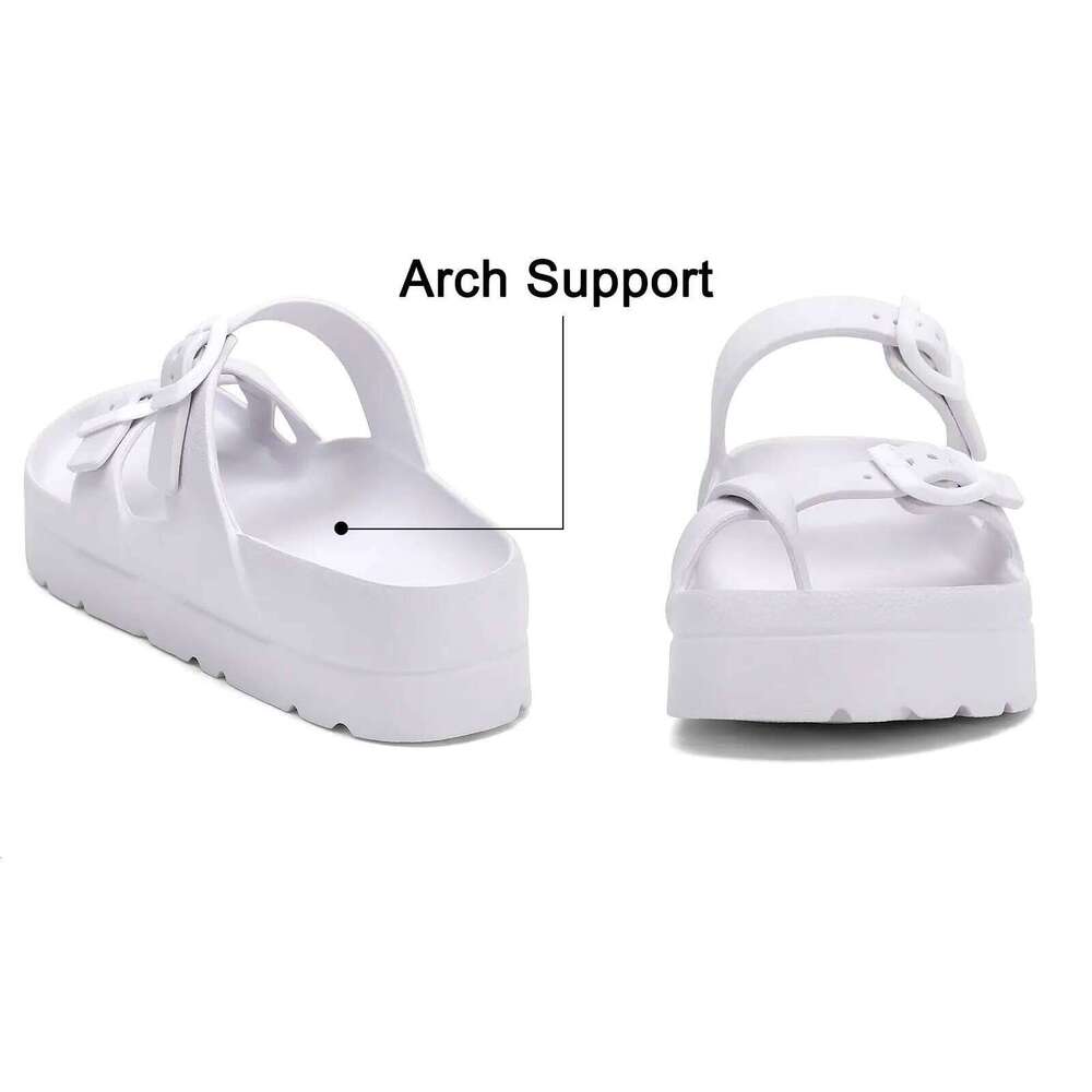 KIDMI New Womens Platform Comfort Beach Fashion Arch Support Cushion Slides Soft Light EVA Flat Sandals