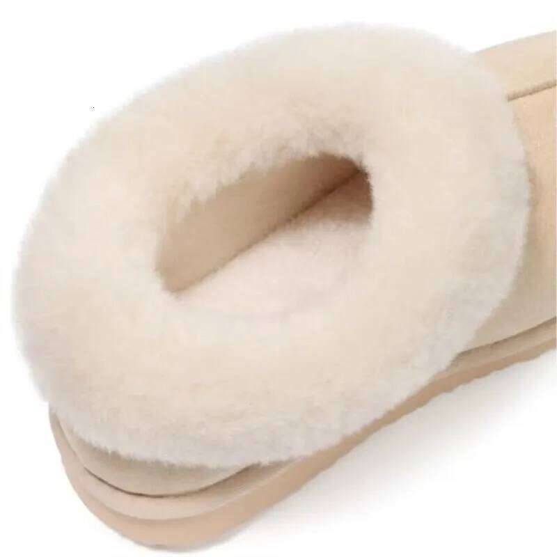 Kidmi Indoor Outdoor Women's Slippers with Fluffy Memory Foam and Suede Featuring Faux Fur Collar Plush Home Shoes for Women