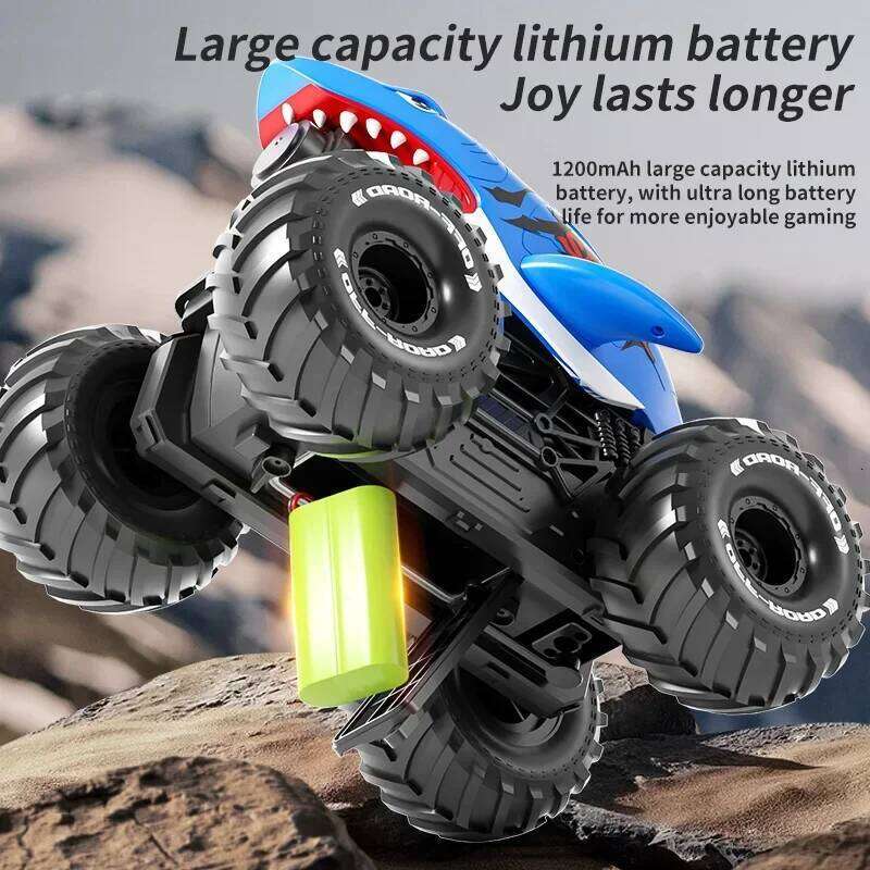 Rc Shark Car Amphibious 2 In1 Electric Water Gun Truck 10M Long Range 2.4G Remote Control Offroad Buggy Vehicles Racing Cars Toy Z260304