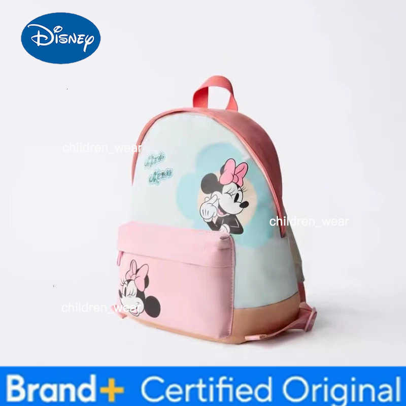Disney Kindergarten Backpack 2025 New Cartoon Cute Minnie Girls Lightweight Double-Shoulder School Bag H260305
