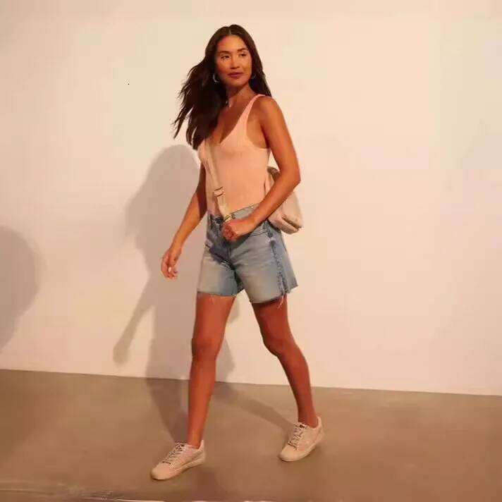 Denim Shorts Women Summer Jeans Vintage Solid Button Zipper High Street Casual Short Pants Split Lady Pockets Streetwear XJ260305