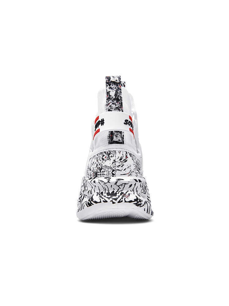 Casual Shoes Mens Designer Shoes High Quality Sports Running Shoes Fashion Outdoor Print Black White Air-cushioned Shoe 2106