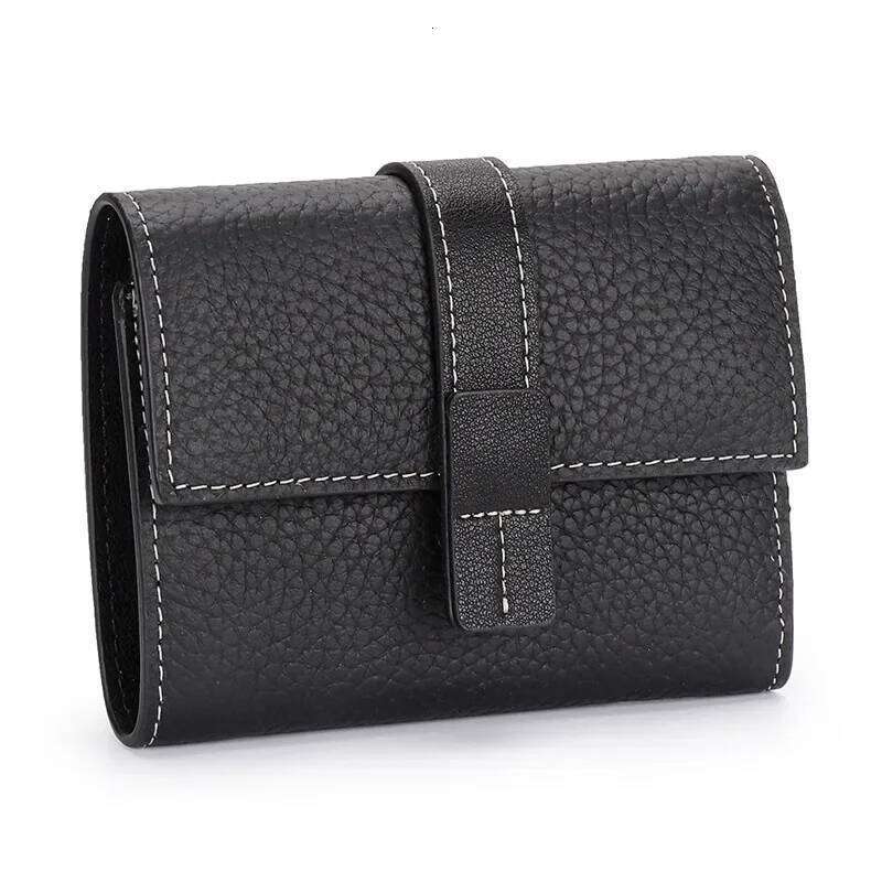 Women's Top Cowhide Luxury Brand Genuine Leather Wallet Coin 3 Fold Snaps Card Holder Designer Female Short Purse C260304