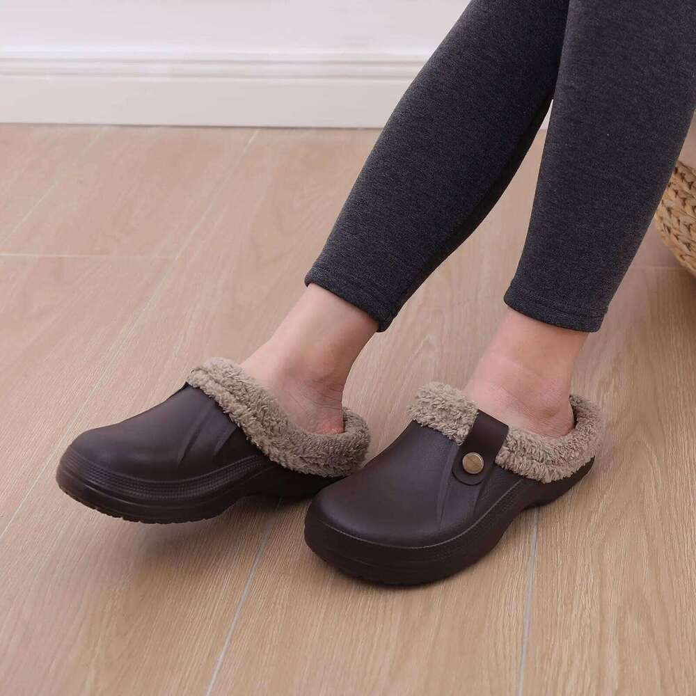 Kidmi Classic Fur For Lined Clogs Waterproof Winter Fuzzy Slippers for Women Men Indoor and Outdoor Shoes