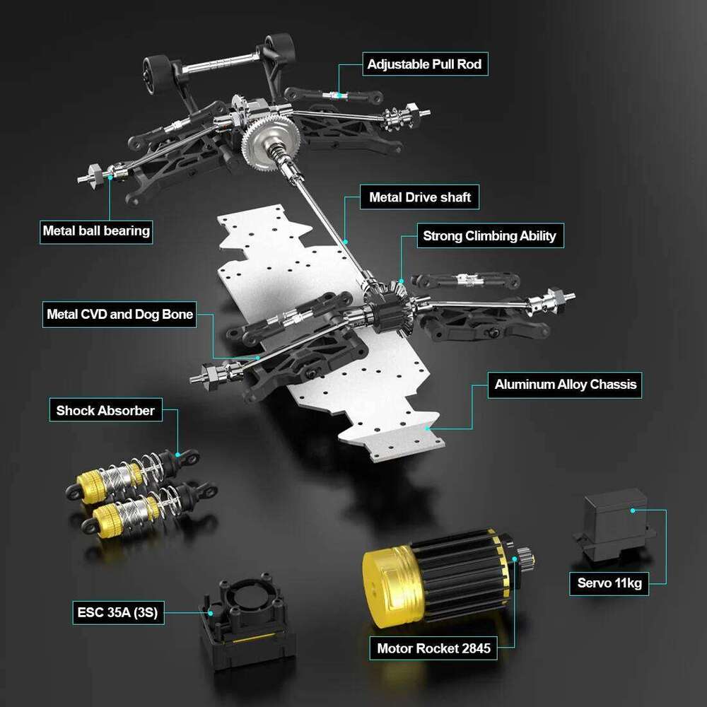 JIUSI 1:14 High Speed Rc Off-road Car 4WD 80KM/H Brushless motor 3S Remote Control Drift Racing Cars Toys For Childrens Gift Z260304