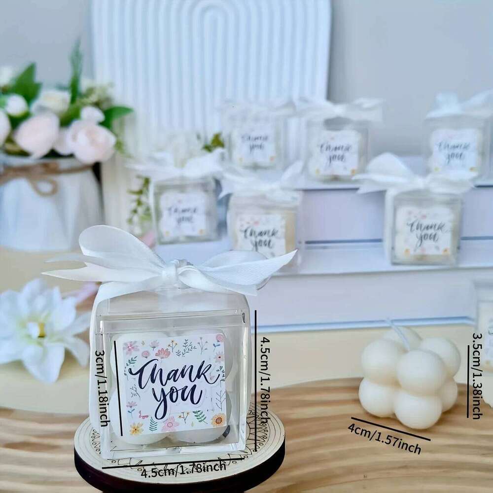 8 Sets Unique Bubble Scented Candles, Small Cube Candles for Baby Shower Favors, Gender Reveal Party Decorations, Wedding W260304 W260305
