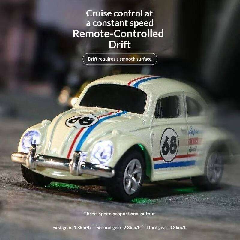 Mini Retro Beetle Remote Car Bluetooth Phone Control Adjustable Speed Drift Alloy Children's Toy Z260304