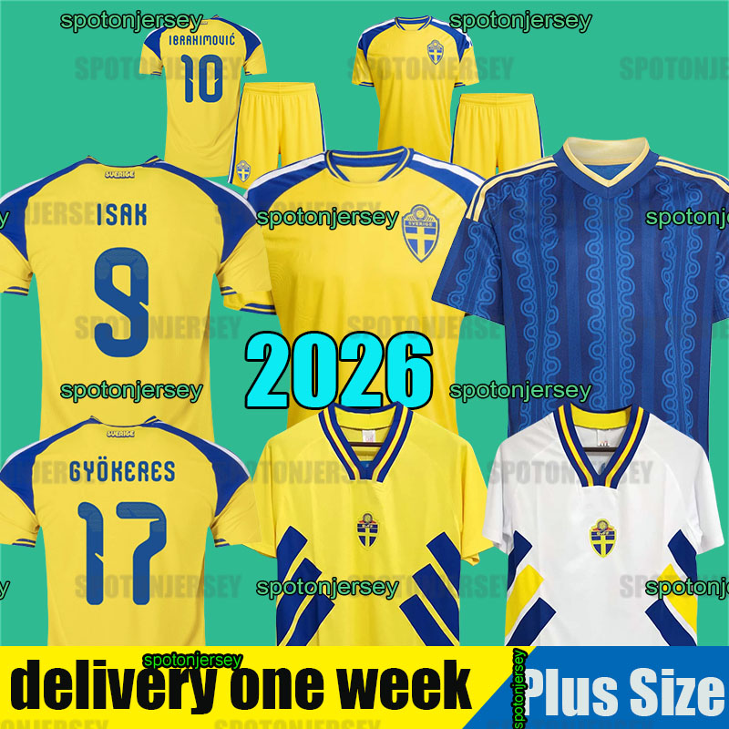 2026 2027 SWEDEN soccer Jerseys 2026 world cup Gyokeres ISAK Elanga Bergvall Larsson Nygren uniform Home Away kidFootball Shirt SWEDEN jersey 2026
