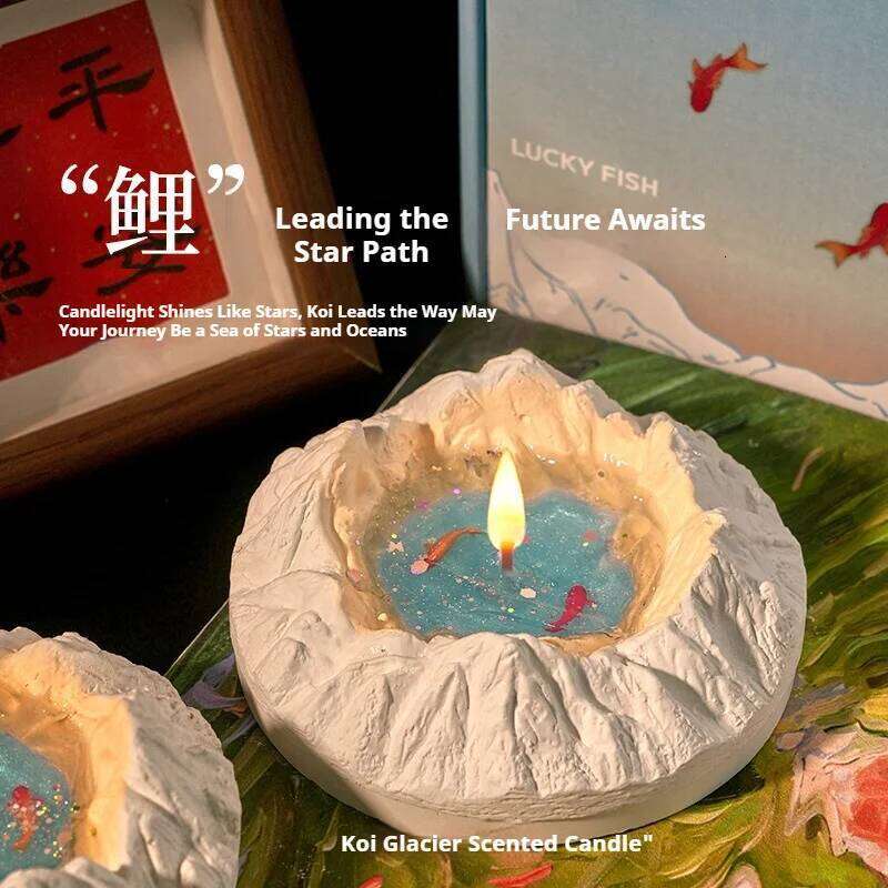 Creative Tianchi Aromatherapy Candle With Mountain And River Koi Design Premium Handheld Ornament In Gift Box Home Decor W260304 W260305