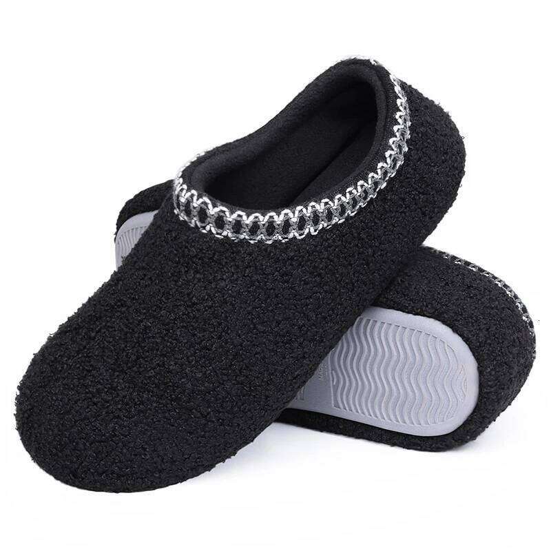 Kidmi with Soft Rubber Sole Women Shoes Fashion Curly Fleece Upper Lightweight Women's House Memory Foam Slippers