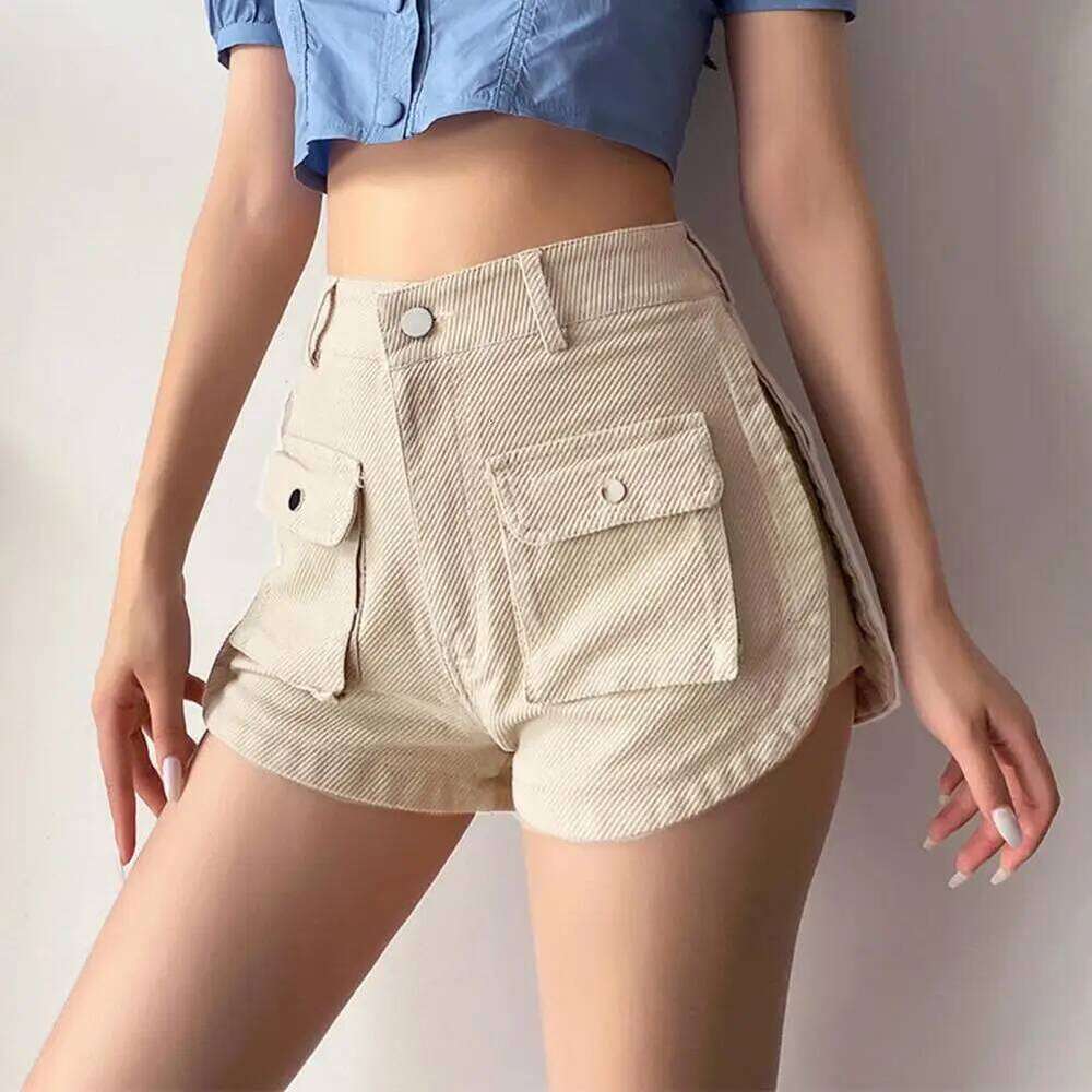 Women's Zipper Fly Roll Up Hem Denim Women Fashion Summer High Waist Pockets Female Straight Leg Jean Shorts For Woman XJ260305