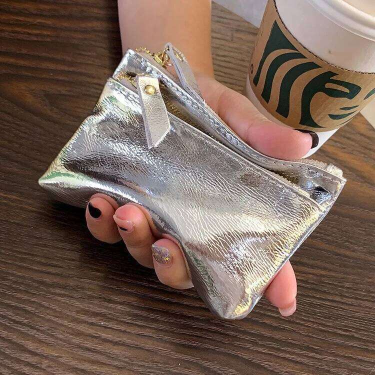 High Quality Cowhide Coin for Women Small Mini Genuine Leather Zipper Keychain Multi-functional Handheld Purse Party C260304