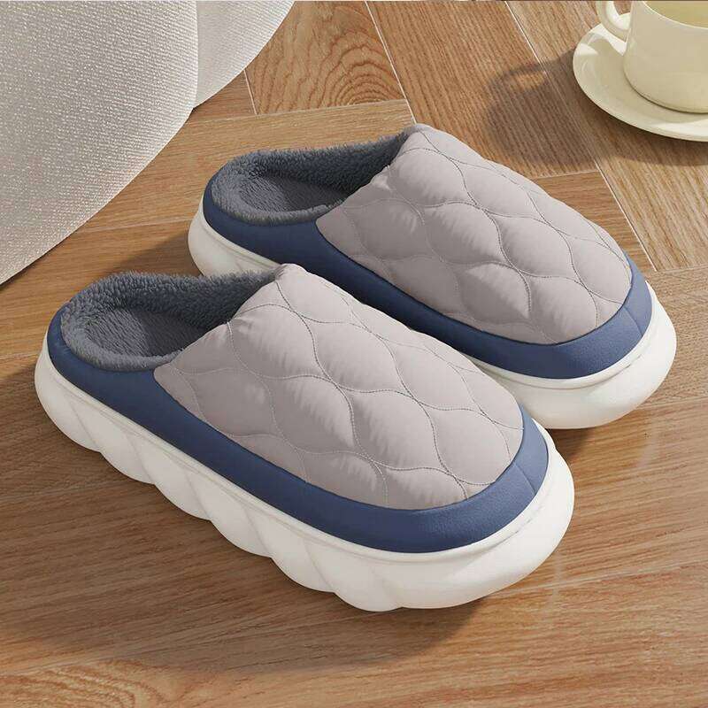 Kidmi Winter Furry For Men EVA Foam Casual Sole House Platform Slides Plush Lining Cozy Warm Men's Slippers