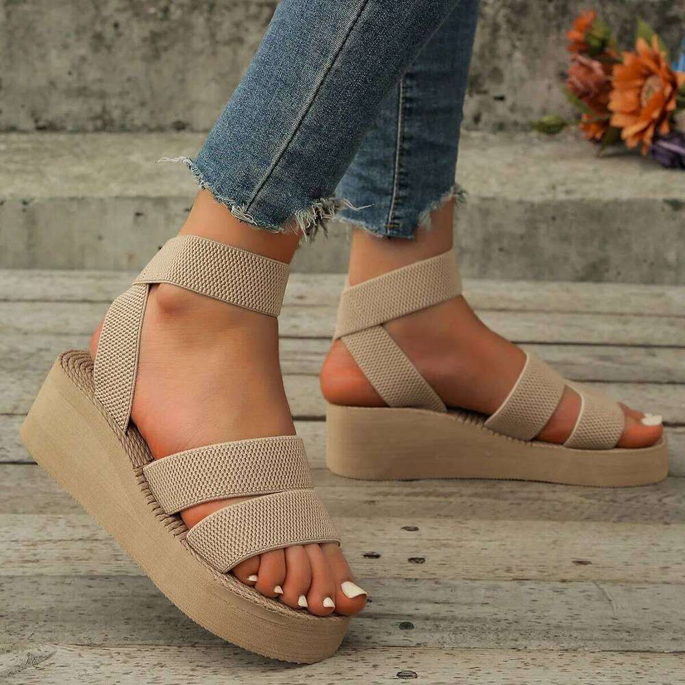 2025 New Summer Wedges Sandals For Women Leisure Platform Shoes Soft EVA Sole Light Weight Female Daily Street Walking Sandalias