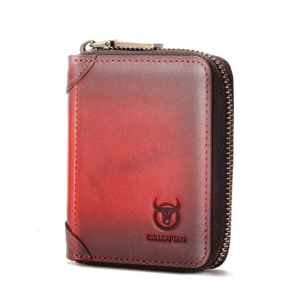 BULLCAPTAIN Men RFID Blocking Bifold Wallet Genuine Leather Holder Wallets with 11 Card Slots C260304