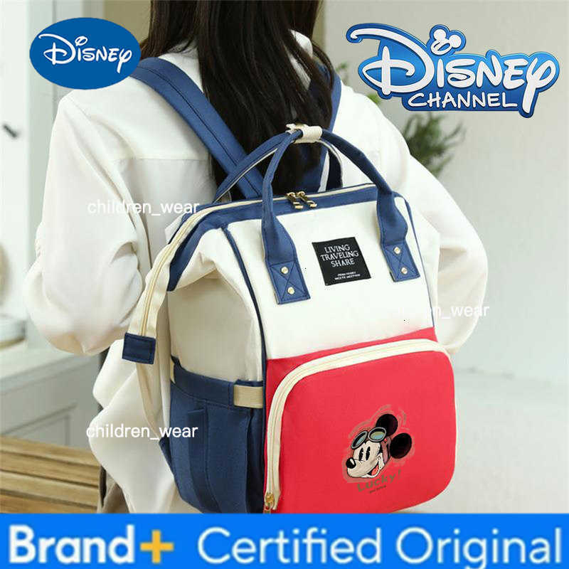 Disney Mickey Mouse Animation Style Mom Backpack Waterproof Diaper Bag Family Gift for Park Hospital Day Trips H260305