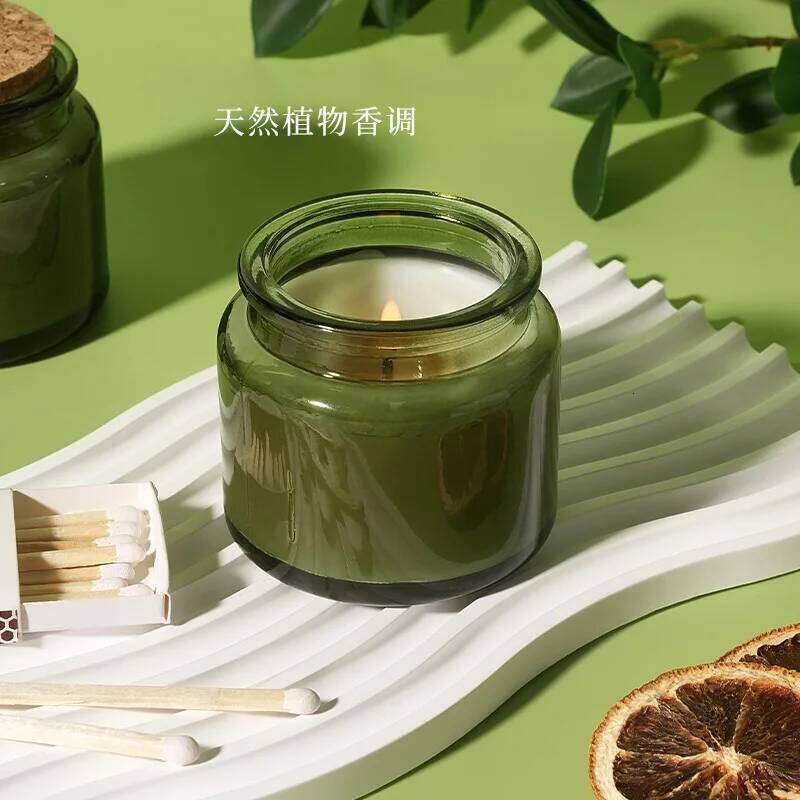 Ins Portable Green Glass Bottle Candle, Fresh And Elegant Soy Wax Travel Set Wedding Scented Candle As A Souvenir W260304 W260305