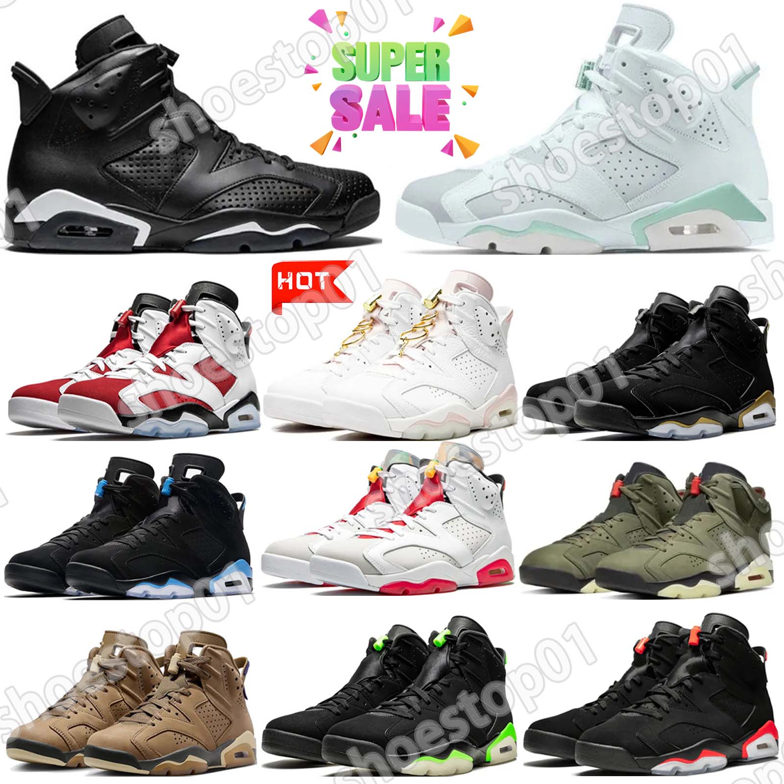 Shoes Sneakers mens Basketball 6 6s Black Infrared Olive Green Black Silver toro Black Brown Dark Blue Yellow Dark Blue Pink White Black Orange