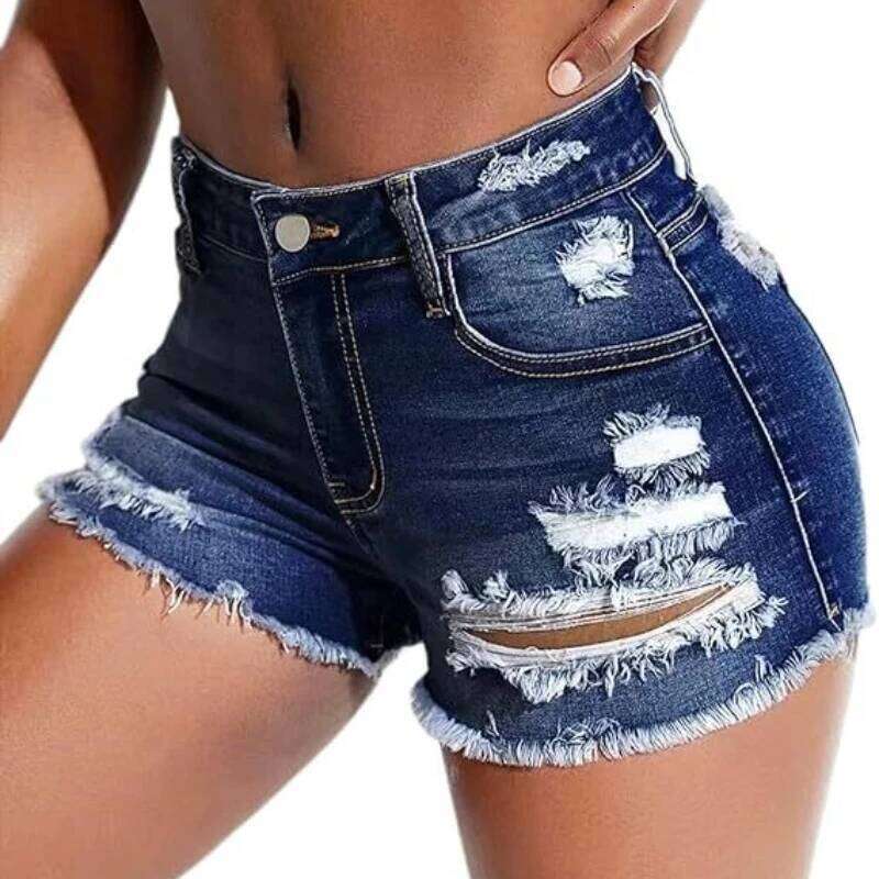 Harajuku Y2K Women's Denim Casual Vintage A-Line Slim Ripped JEANS Summer High Waist Pants Girls Party Jean Shorts XJ260305