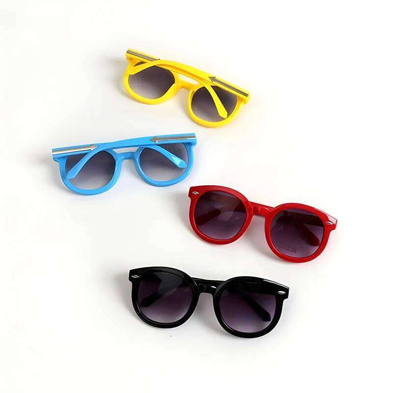Children's Round Frame Cat Eye Sunglasses with Metal Arrow Accents Eyewear Stylish Fashion Accessory for Boys Girls Sun Glasses Z260304