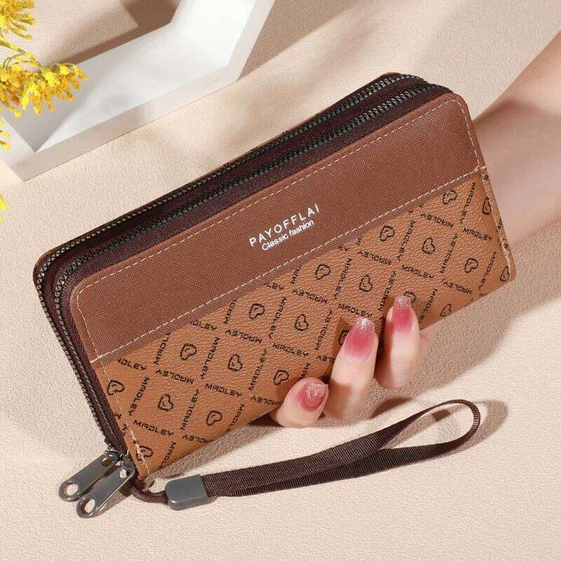 1pc Classic Men's Faux Leather Wallet, Double Layer with Snap Closure, Zippered Card Holder & Photo Compartment, Color blocking C260304