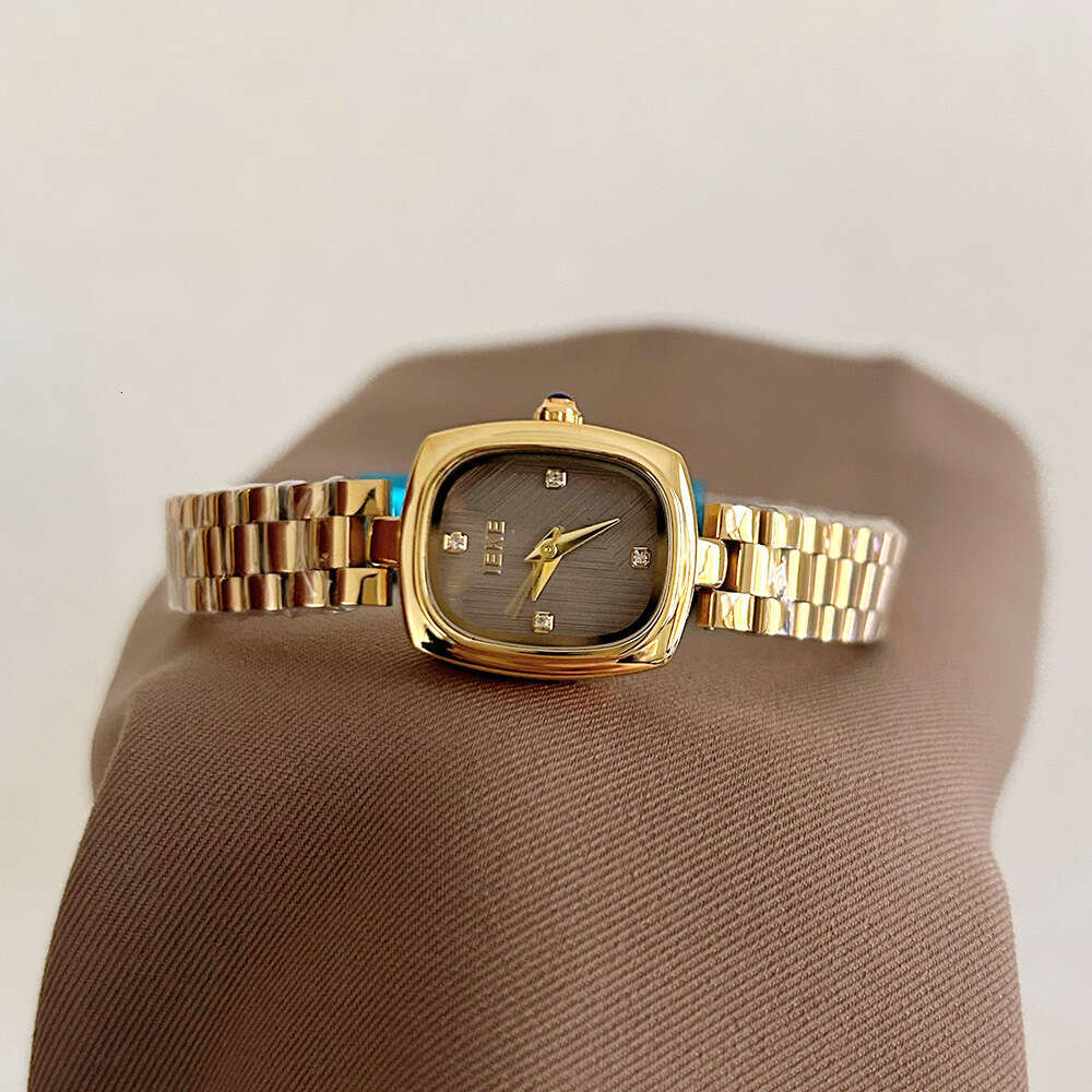 With Box New Steel Strap Women's Cool Silver Gray Design Fashion Small Square Watch Dainty Free gift