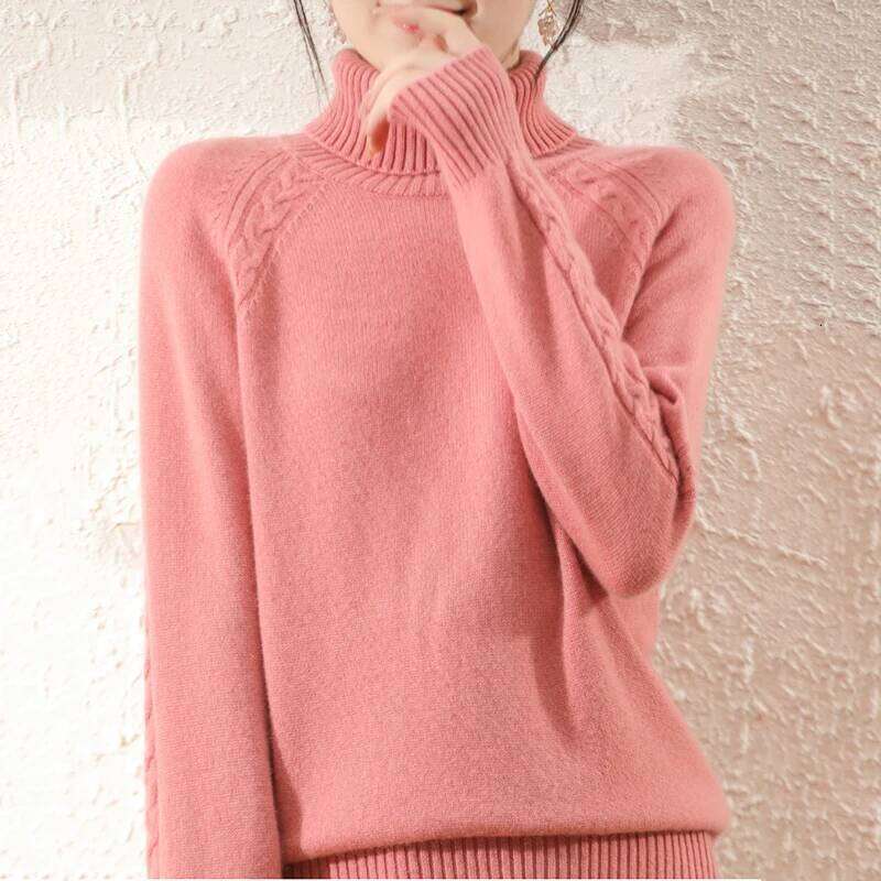 Turtleneck Sweater For Women Fall Winter Casual Knitted Tops Candy Colors Korean Long Sleeve Bottomed Pullover New Sueter Female XJ260305