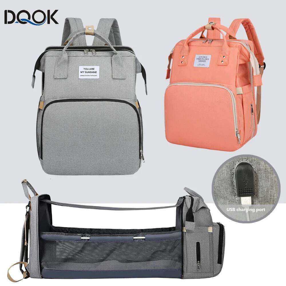 Lightweight Portable Folding Crib Bed Large-capacity Baby Backpack Female Mommy Outting Mummy Bag Z260304
