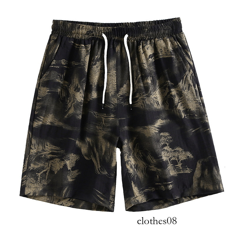 High-quality ice silk summer beach casual running sports shorts, men's 5-point straight-leg pants