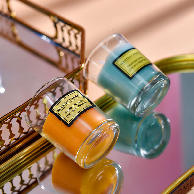 Cross-Border Small Round Colorful Scented Niche Fragrance Plant Essential Oil Smokeless Birthday Candle Cup Gift Wholesale W260305