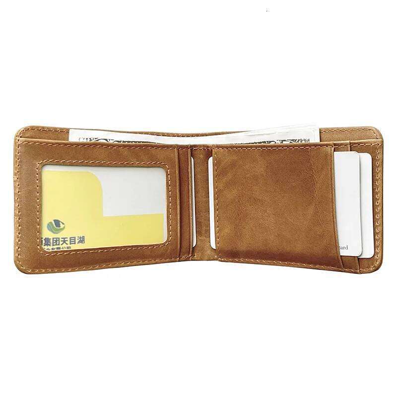 Geestock Men's Retro Casual Short Oil Wax Leather Wallet Clip Bag Lightweight Card Holder Coin Purse Daily C260304