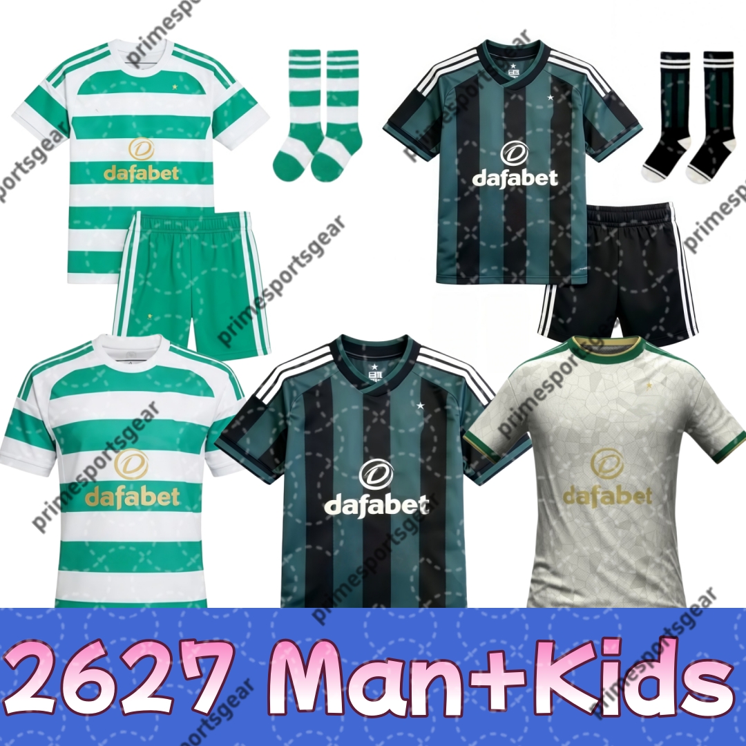 2026 27 Celts Soccer Jerseys celticfc jersey 26 27 Home Away football shirts EDOUARD men and kids kit IDAH KYOGO MCGREGOR SCHMEICHEL irish celticfootball jerseys set