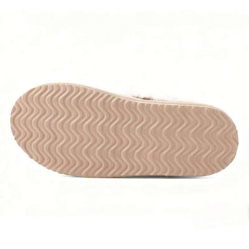 Kidmi New Women's Winter Fuzzy Cotton Shoes Outdoor Warm Memory Foam Non-Slip Snow Boots Lady Fashion Soft Casual House Slippers