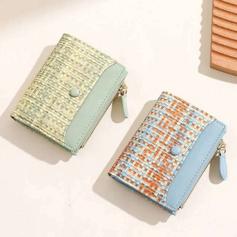 New Simple Short Women's Wallets Clips Zipper Female Coin Purses Credit Card Photo Holder Cute Wallet for Girls C260304