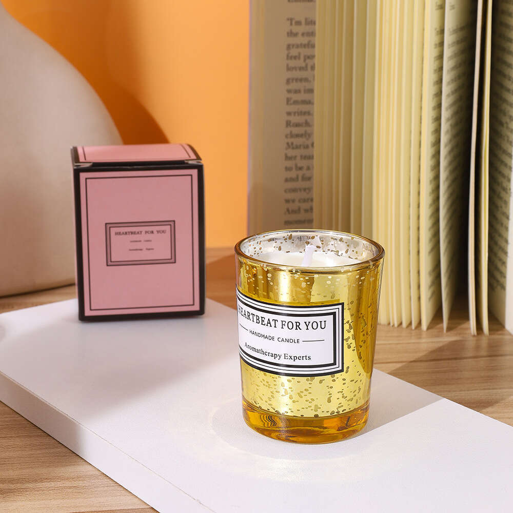 Cross-Border Electroplated Plant Wax Scented Candle for Bedroom and Bathroom, Long-Lasting Fragrance, Aromatherapy Gift, Tungsten Lamp W260304 W260305