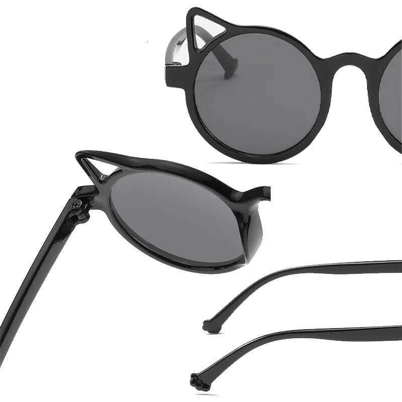 3pcs/set Cute Round Frame Cat-ear Shaped Fashion Trend Colorful Girls Boys Sunglasses Outdoor Sun Protection Z260305