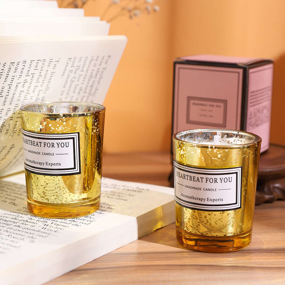 Cross-Border Electroplated Plant Wax Scented Candle for Bedroom and Bathroom, Long-Lasting Fragrance, Aromatherapy Gift, Tungsten Lamp W260304 W260305