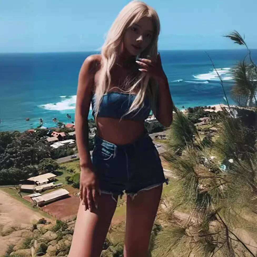 Denim Shorts Women Short Pants Holes Jeans Slim Fit High Waist Straight Trousers Streetwear Elegant Office Lady Summer 2025 XJ260305