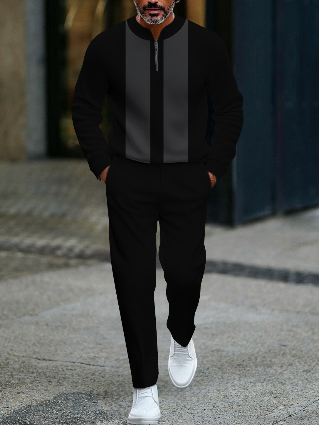 Luxurious Brand Designer Clothing 2026 New Style Half-zip Pullover T-shirt For Men - Casual And Fashionable Long-sleeved Clothing - Men's Sportsw