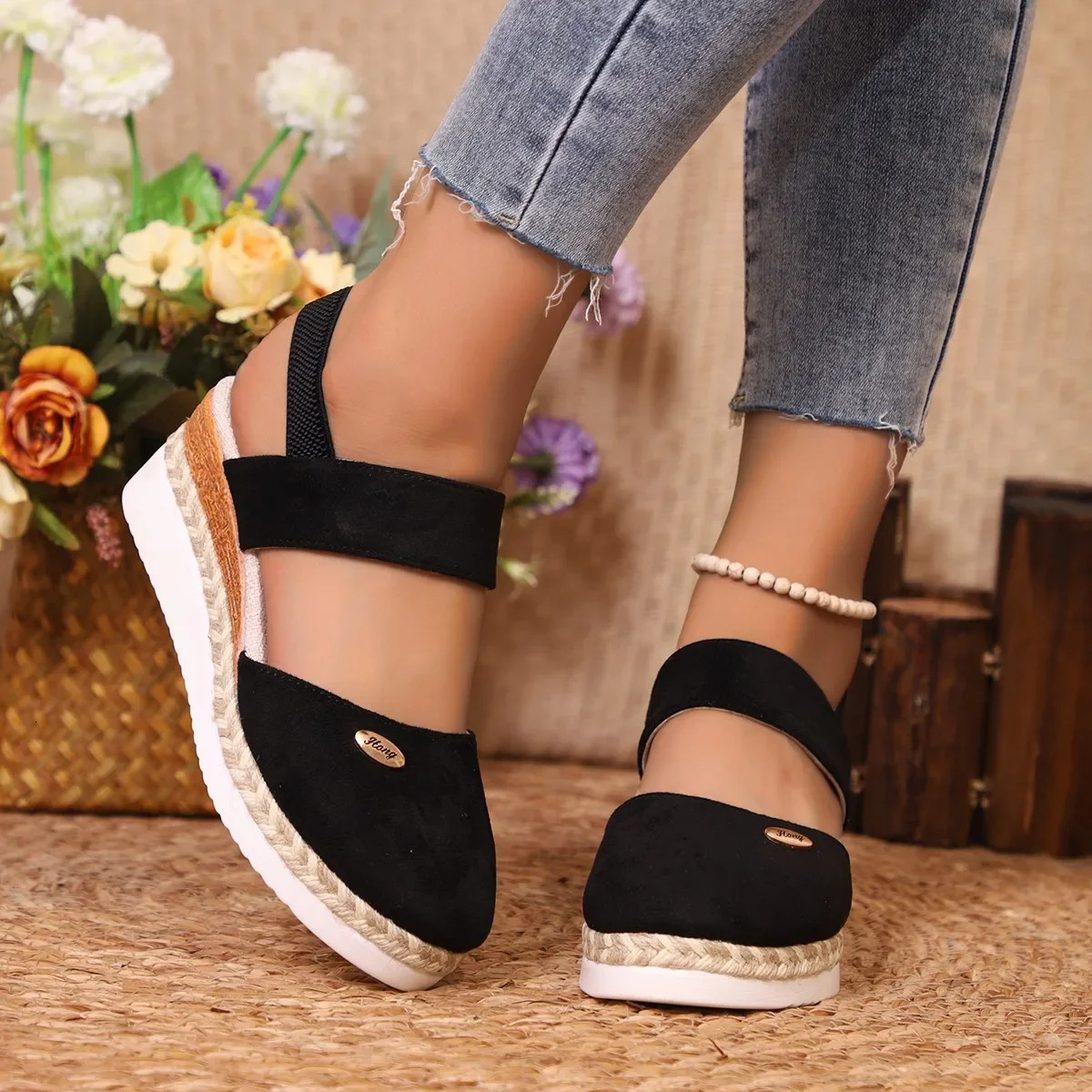 Women Closed Toe Wedge Sandals Women Summer Buckle Strap Gladiator Shoes Woman Fashion Espadrilles Platform Sandalias Mujer 260306