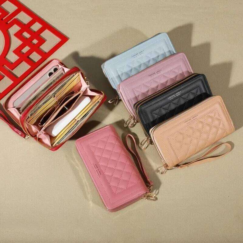 Long Women's Wallet Female Purses Tassel Coin Purse Card Holder Wallets Double Zipper Pu Leather Clutch Luxury Money Phone Bag C260304