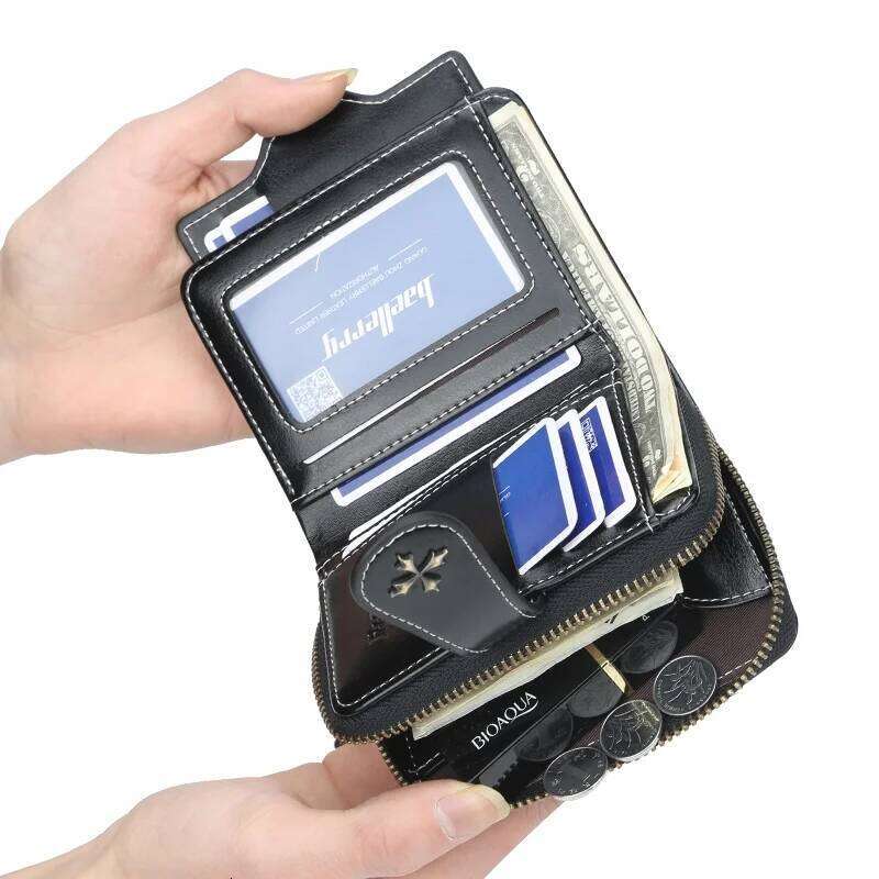 Women PU Leather Short Classic Wallet Premium Quality Card Holder Wallets for Woman Zipper Coin Purse C260304