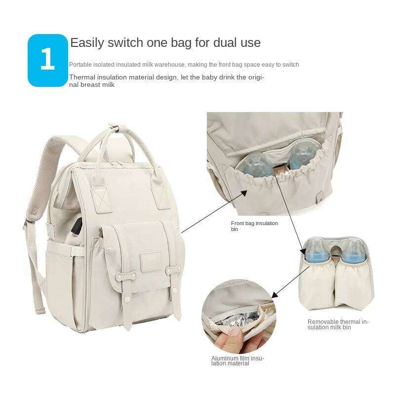 Diaper Bags Mom Backpack Maternity for Large Capacity Mommy Waterproof Travel Baby Stroller Bag Mother Kids Z260304